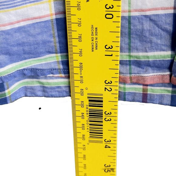 Paul & Shark  Plaid Cotton Button‑Down Shirt Blue Multi‑Color Italian Casual 43 - Picture 9 of 12